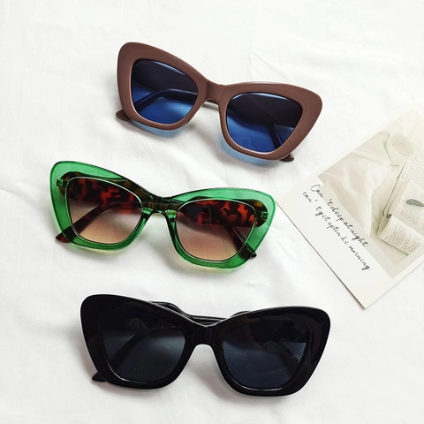 Gafas De Sol Ojo De Gato Para Mujer Protección UV400 Montura Resina PC Estilo Retro Moda