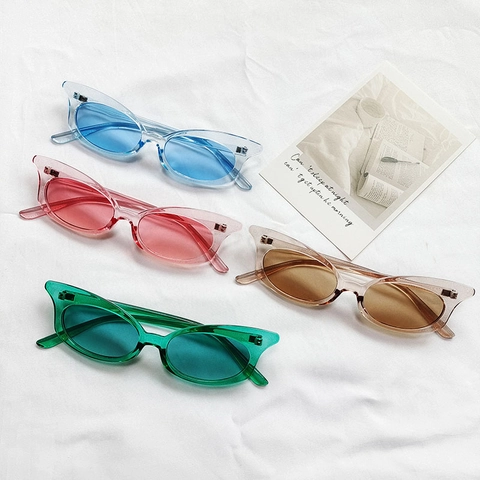 Occhiali Da Sole Cat Eye Protezione UV400 Montatura PC Stile Vintage Retro Moda Per Donne Streetwear