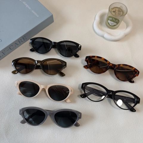 Occhiali Da Sole Cat Eye Protezione UV400 Retro Vintage Lenti Resina Montatura PC Unisex Esterno Viaggio