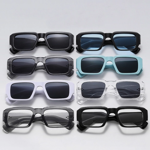 Oversized Square Sunglasses UV400 Protection Retro Thick Frame Fashion Trendy Eyewear For Men Women Outdoor