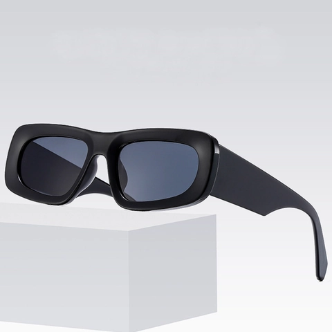 Gafas De Sol Rectangulares Retro Protección UV400 Montura Gruesa Bloque De Color Moda Streetwear Para Hombres Mujeres