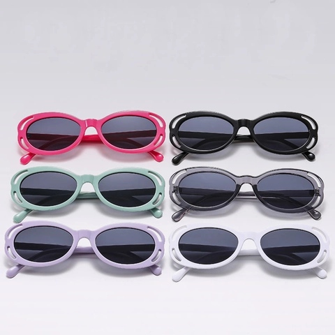 Gafas De Sol Ovaladas Protección UV400 Montura Calada PC AC Lentes Retro Y2K Moda Tendencia Para Hombre Mujer