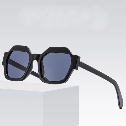 Gafas De Sol Geométricas De Polígono Montura PC Protección UV Retro Tendencia Moda Gafas De Marco Grande Para Hombre Mujer