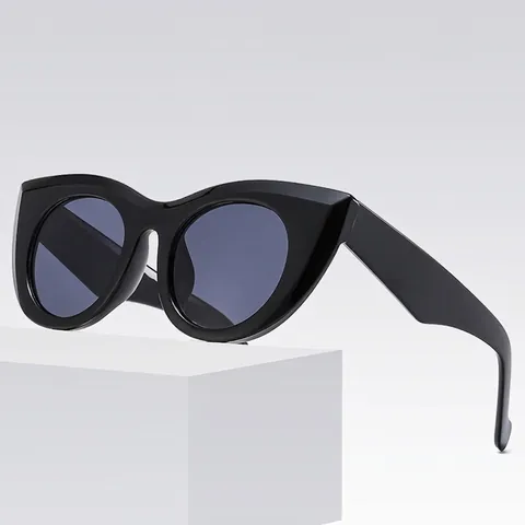 Occhiali Da Sole Cat Eye Montatura In PC Oversize Protezione UV400 Moda Vintage Per Donna Uomo Retro Montatura Spessa Colorati