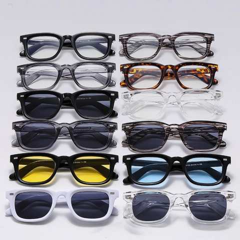 Occhiali Da Sole Quadrati Retro Vintage Oversize Montatura PC Rivetto In Metallo Protezione UV400 Tendenza Viaggio All Aperto Per Uomini Donne