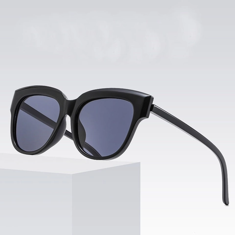 Lunettes de Soleil Œil de Chat Oversize à la Mode Monture PC Lentille AC Protection UV400 Rétro Vintage pour Hommes Femmes Extérieur