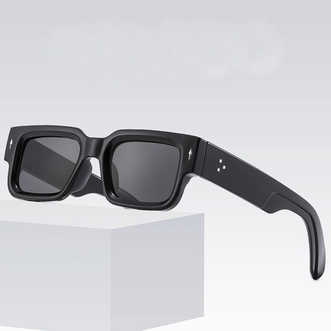 Retro Square Sunglasses Fashion Rectangular PC Frame UV400 Protection Rivet Decor For Men Women Trendy Eyewear
