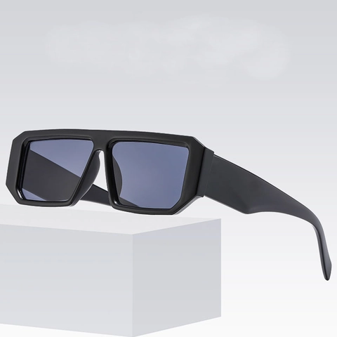 Fashion Rectangular Sunglasses Retro Square Thick Frame PC Resin UV400 Protection Eyewear For Men Women