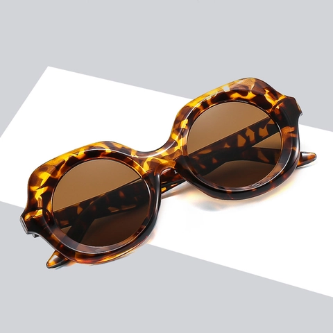 Retro Rundrahmen Sonnenbrille Oversized Wellendesign PC Rahmen AC Linse UV400 Schutz Outdoor Fahren Mode Unisex