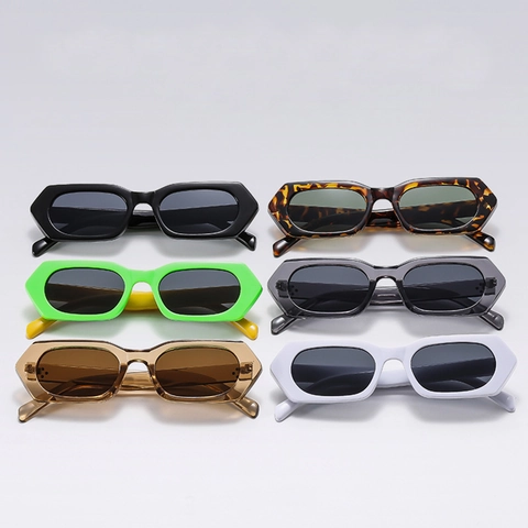 Lunettes De Soleil Hexagonales Géométriques Rétro Punk Monture PC Protection UV Mode Trendy Pour Hommes Femmes