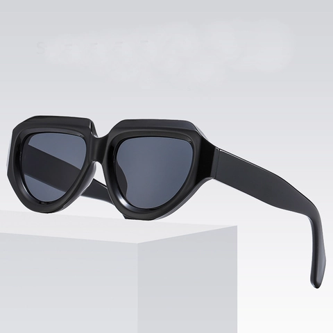 Irregular Geometric Sunglasses Thick PC Frame AC Lens UV400 Protective Fashion Shades For Men Women Retro Trend Style