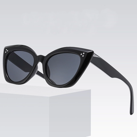 Occhiali Da Sole Cat Eye Moda Retro Montatura Piccola Protezione UV400 Montatura In PC Per Donna Uomo Decorazione Rivetti Metallici