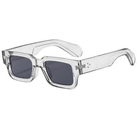 Occhiali Da Sole Rettangolari Di Moda Montatura Spessa Decorazione Rivetti Metallici Protezione UV400 Per Uomo Donna