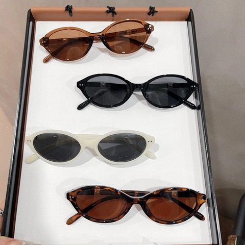 Retro Oval Cat Eye Sunglasses For Women Men TR90 Frame UV400 PC Lens Vintage Artificial Pearl Decorated Streetwear Eyewear