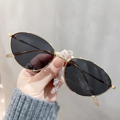 Occhiali Da Sole Cat Eye Vintage Montatura In Metallo Protezione UV400 Lenti In Resina Anti Luce Blu Retro Per Donne Uomini
