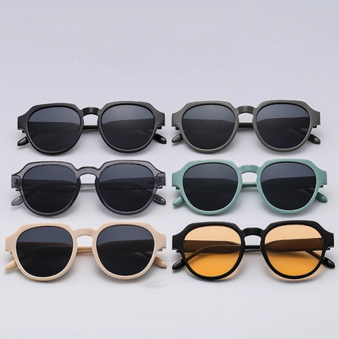 Retro Oversized Sunglasses UV Protection PC Frame Vintage Square Hexagonal Fashion Shades For Women Men