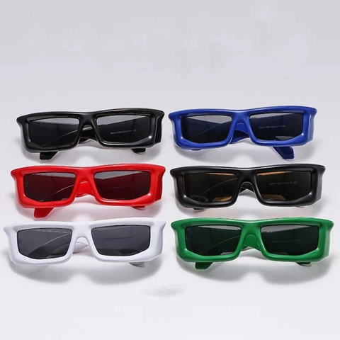 Lunettes De Soleil De Sport Y2K Monture PC Verres AC Protection UV Cyclisme Futuriste Rétro Rectangulaire