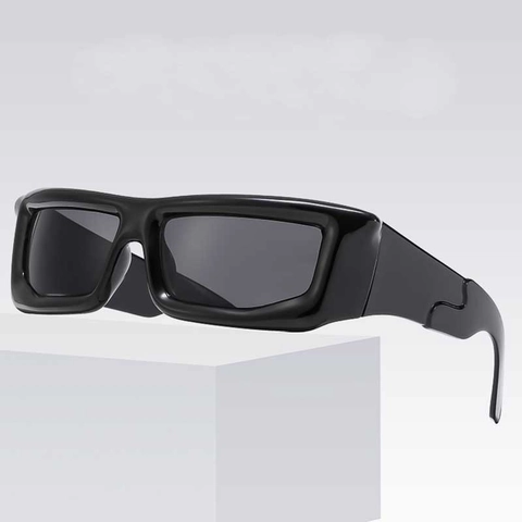 Lunettes De Soleil De Sport Y2K Monture PC Verres AC Protection UV Cyclisme Futuriste Rétro Rectangulaire