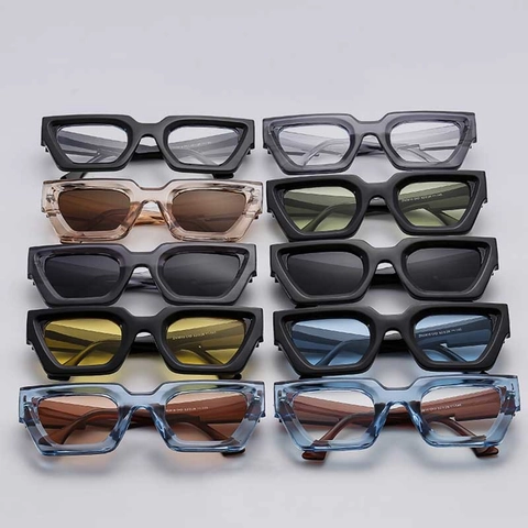 Gafas De Sol Cuadradas Retro Montura PC Gruesa Protección UV400 Para Hombres Y Mujeres Moda Street Style