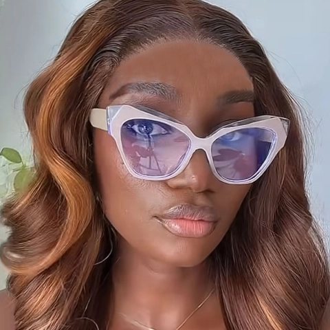 Damen Katzenaugen Brillengestelle Blaulichtfilter PC AC Material Retro Trendige Mode Klare Linsen Brillen