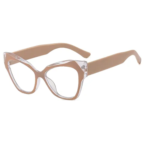 Damen Katzenaugen Brillengestelle Blaulichtfilter PC AC Material Retro Trendige Mode Klare Linsen Brillen