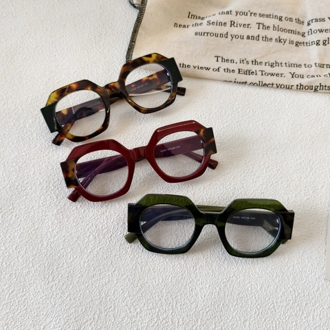 Occhiali Da Sole Esagonali Geometrici Protezione UV400 Montatura Spessa In Resina Stile Street Vintage Per Uomini Donne