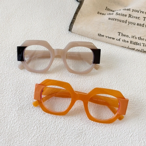 Occhiali Da Sole Esagonali Geometrici Protezione UV400 Montatura Spessa In Resina Stile Street Vintage Per Uomini Donne