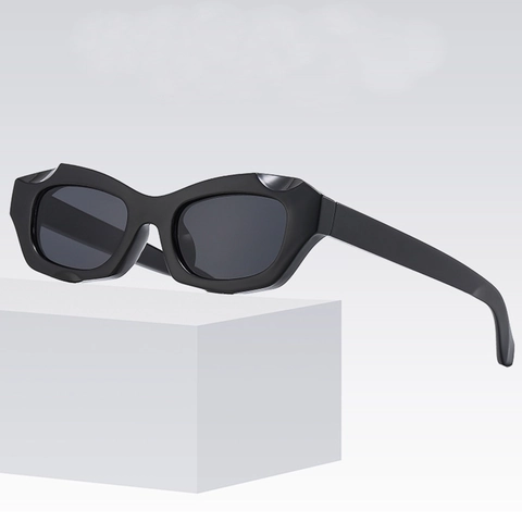 Vintage Katzenaugen Sonnenbrille UV400 Schutz Retro Unregelmäßiger Dicker PC Rahmen AC Linse Mode Streetwear Damen Herren