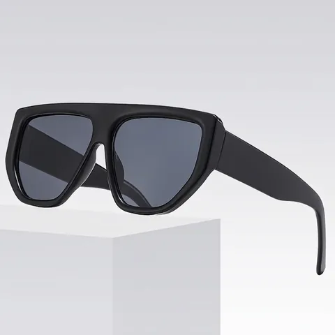 Oversized Square Sunglasses Flat Top UV400 Protection Vintage Street Fashion For Men Women PC Frame AC Lens