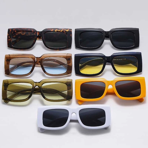 Vintage Square Sunglasses UV400 Protection PC Frame AC Lens Thick Frame Wide Temples Retro Fashion For Men Women