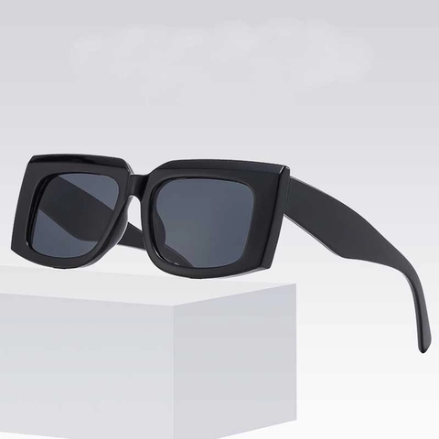 Vintage Square Sunglasses UV400 Protection PC Frame AC Lens Thick Frame Wide Temples Retro Fashion For Men Women