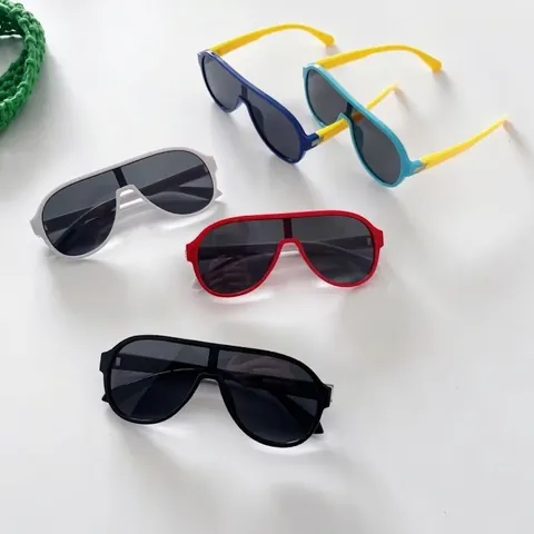 Occhiali Da Sole Aviatore Bambini Pezzo Unico Piatto Protezione UV400 Lente Integrata Occhiali Moda Esterno Per Bambini Ragazzi