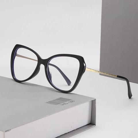 Occhiali Occhio Di Gatto Anti Luce Blu Montatura TR Aste In Metallo Retro Per Donna