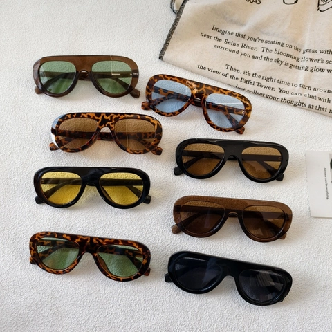 Gafas de Sol Cuadradas Oversize Flat Top Retro Moda Hombre Mujer Marco Resina Protección UV400 Hip Hop Streetwear Gafas