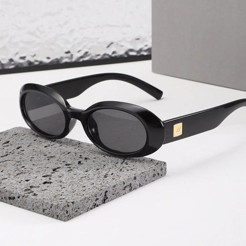 Gafas De Sol Ovaladas Retro Montura PC Protección UV400 Moda Gafas Vintage Para Hombres Mujeres Fotografía Callejera Viajes Aire Libre