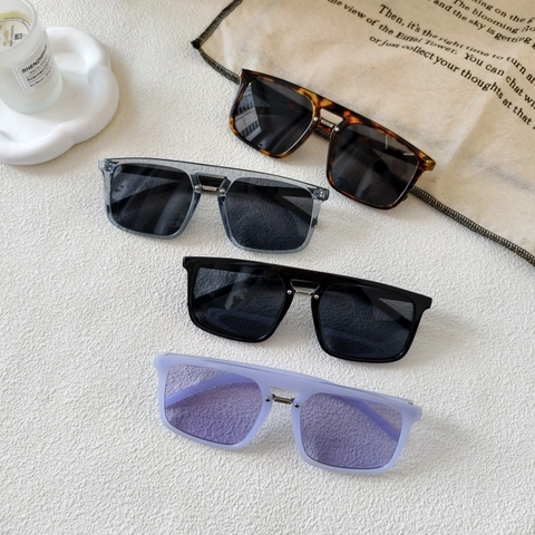 Retro Square Sunglasses For Women Men Fashion Large Frame UV400 Protection Sun Glasses Double Beam Resin Eyewear Travel Daily