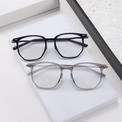 Occhiali Anti Luce Blu Montura Poligonale PC Sovradimensionata Lenti Trasparenti Occhiali Ottici Retro Unisex Moda