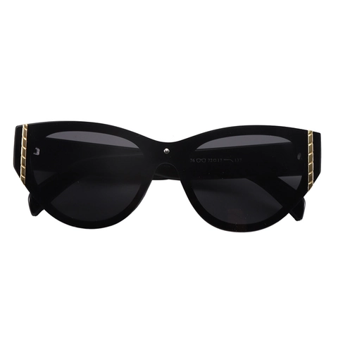 Occhiali Da Sole Gatto Alla Moda Protezione UV400 Montura PC Lente Resina Retro Ovale Decoro Metallo Per Donna Uomo