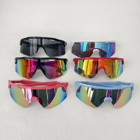 Occhiali Da Sole Sportivi Bambini UV400 Antivento Ciclismo Lenti A Specchio Resina Integrate Per Ragazzi Ragazze