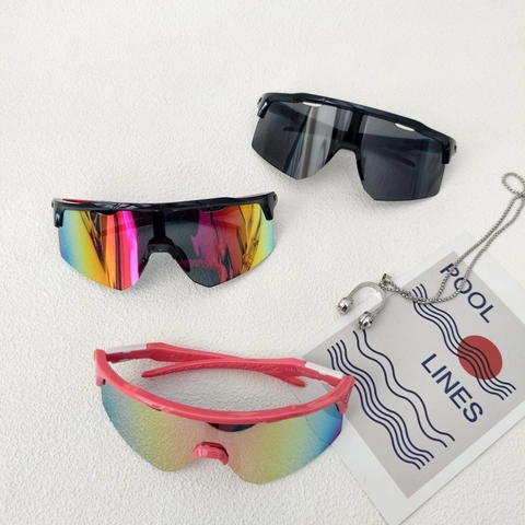 Occhiali Da Sole Sportivi Bambini UV400 Antivento Ciclismo Lenti A Specchio Resina Integrate Per Ragazzi Ragazze