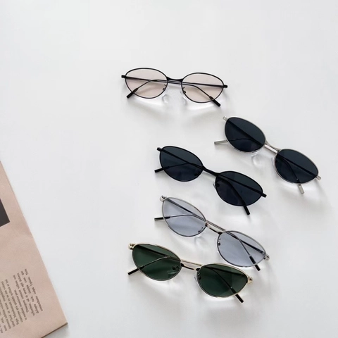 Kids Sunglasses UV400 Protection Metal Oval Frame Retro Vintage Eyewear For Boys Girls Summer