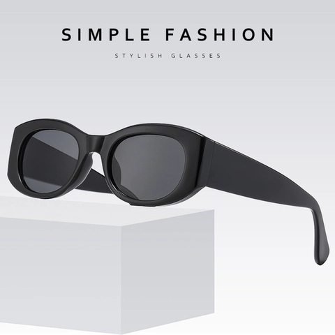 Occhiali Da Sole Cat Eye Retrò Vintage Oval Cornice Spessa Moda UV400 Occhiali Per Donne Uomini