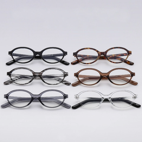 Retro Ovalen Blauw Licht Bril PC Frame Lichtgewicht Mode Unisex Heldere Lens Optisch Frame Vintage