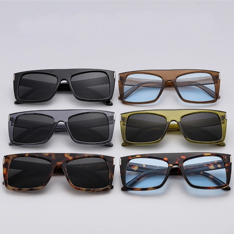 Square Oversized Polarized Sunglasses Women Men UV400 Protection Retro Flat Top Fashion PC Frame Resin Lens Eyewear