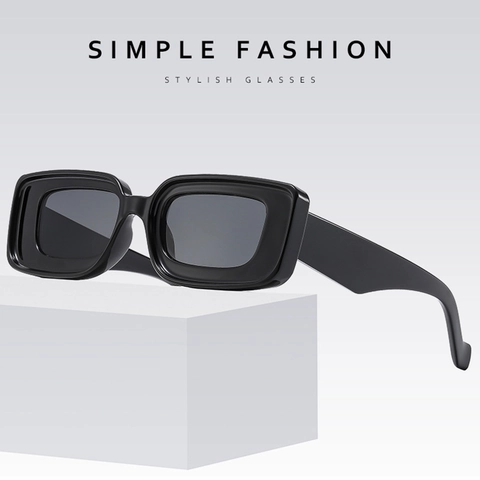Retro Rectangular Sunglasses Small Frame PC UV400 Protection Y2K Fashion Candy Color Eyewear For Men Women
