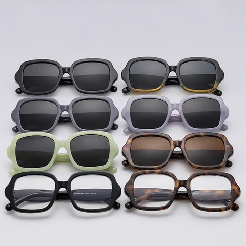 Vintage Square Large Frame Sunglasses PC Frame AC Lens UV400 Protection Fashion Eyewear For Women And Men
