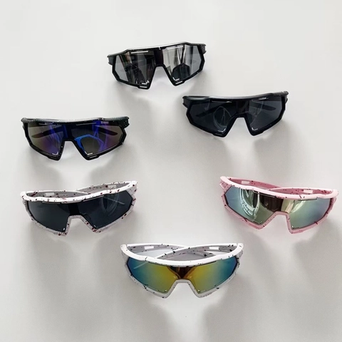 Kids Sports Sunglasses Oversized Frame PC UV Protection Cycling Goggles Splatter Pattern Outdoor Eyewear Boys Girls
