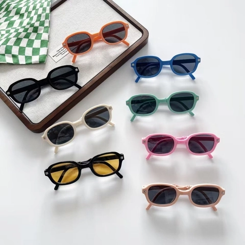Kids Sunglasses PC Frame AC Lens UV400 Foldable Portable Square Frame Retro Toddler Boys Girls Outdoor Travel Accessory