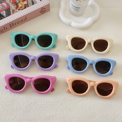 Kinder Katzenauge Sonnenbrille Harzrahmen UV Schutz Mode Outdoor Brille Süße Retro Ins Stil