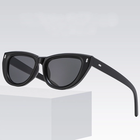 Gafas De Sol Cat Eye Para Mujer Protección UV400 Montura TR90 PC Lentes De Resina Elegantes Retro Con Remaches Metálicos